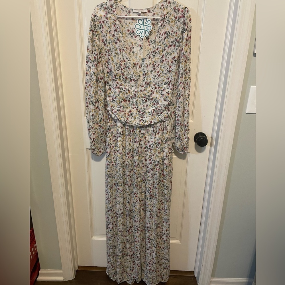 Olivaceous flower‎ arrangements maxi dress multi, Small.NWT